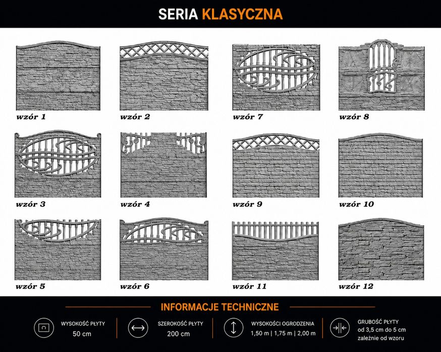 Ogrodzenie palisadowe, betonowe, nowoczesne Transport HDS