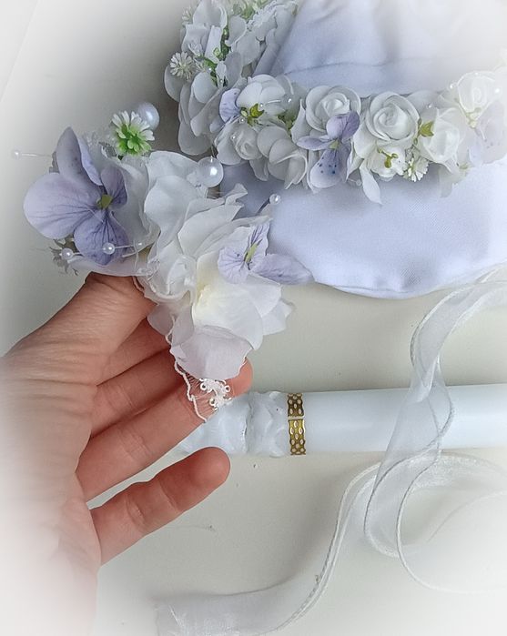 Wianek komunijny biały