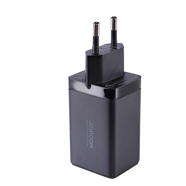 Joyroom szybka ładowarka GaN 65w Usb-a, 2x Usb-c czarna + kabel Usb-c