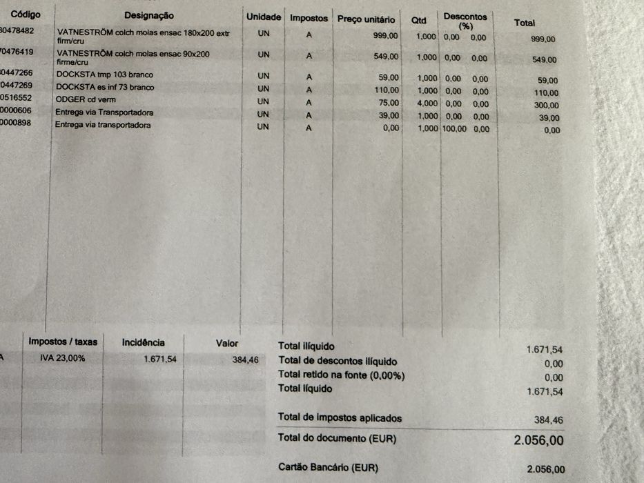Colchão 90x200 VATNESTROM Novo acompanha a base
