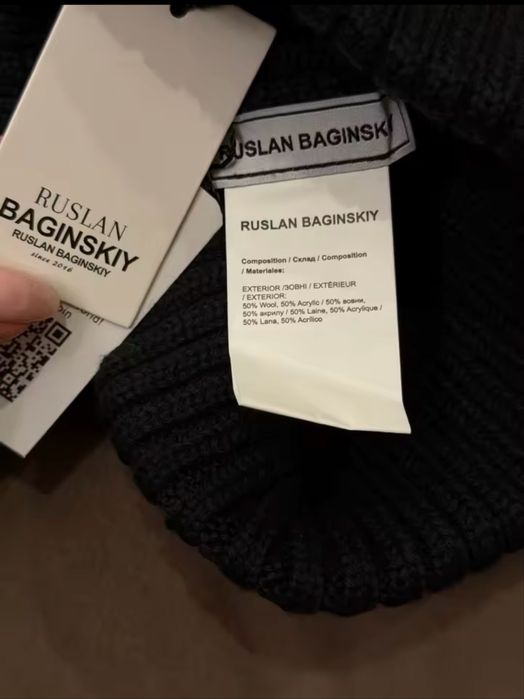 Шапка Ruslan Baginskiy вовна чорна вовняна