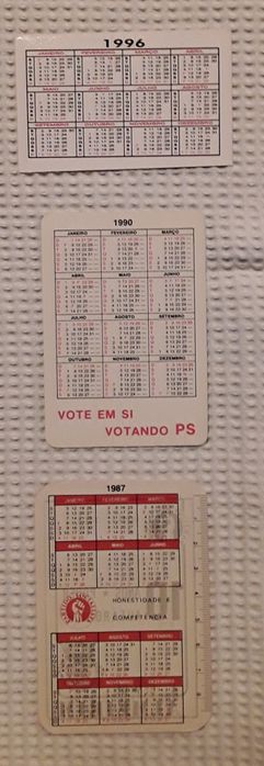 Calendários de bolso - Política (PSD, AD, PS, outros)
