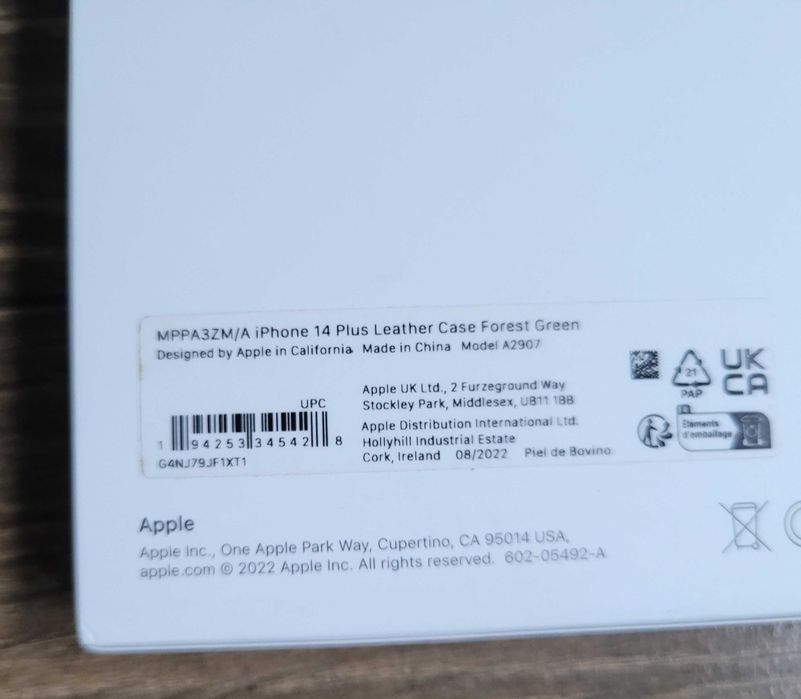 Apple etui plecki do iPhone 14 Plus z MagSafe zielone skórzane NOWE