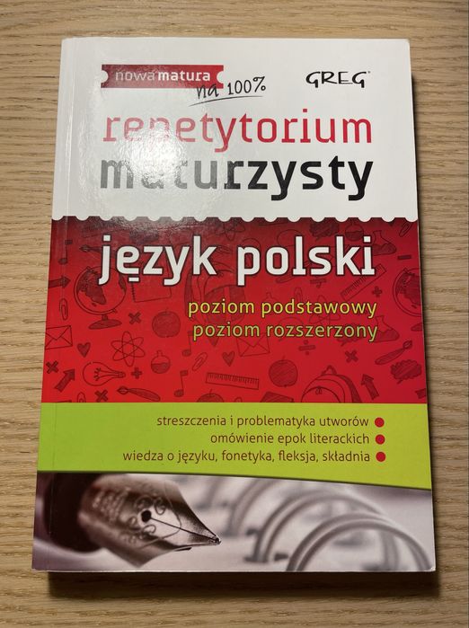 Repetytorium maturzysty język polski poziom podstawowy i rozszerzony Greg