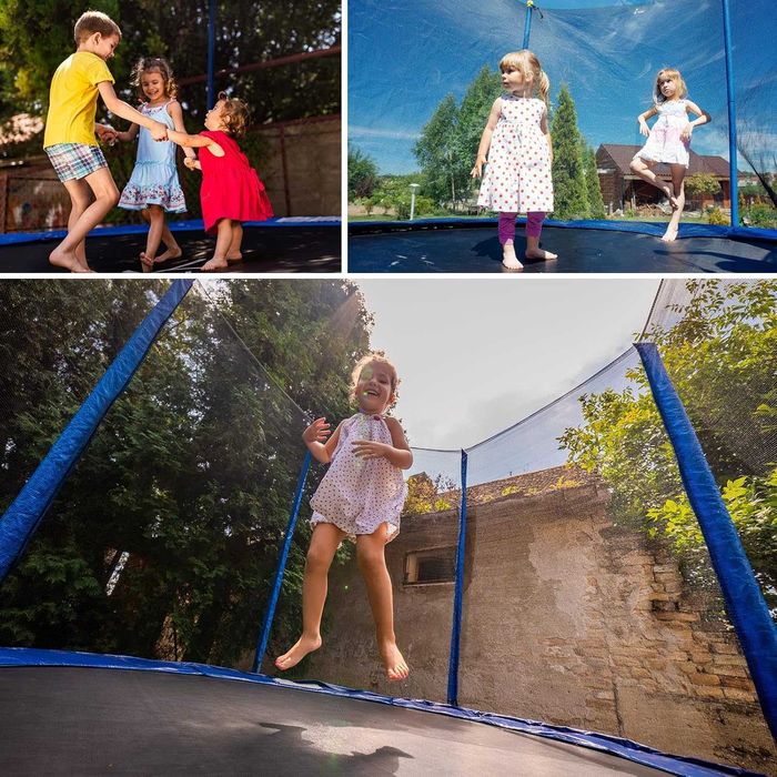 Nowa siatka zabezpieczająca / trampolina / 6 słupków/ śr.244cm/ A3106!