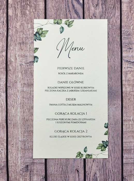 Zaproszenia ślubne, kalka z pieczęcią motyw drzewa, liści