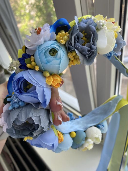 Віночок на голову,патріотичний двосторонній