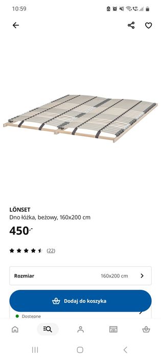 Rama łóżka BRIMNES IKEA 160X200