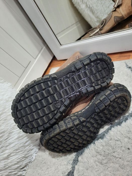 Obex 30 17,5cm skóra śniegowce kozaki ocieplane futerko brąz