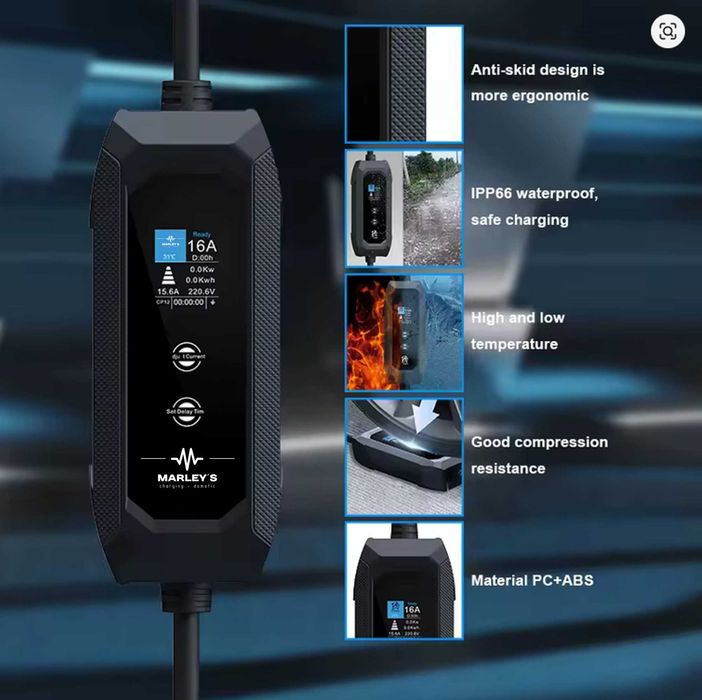 Carregador Portátil Doméstico 3.5 kw - 16A - 5 METROS CABO