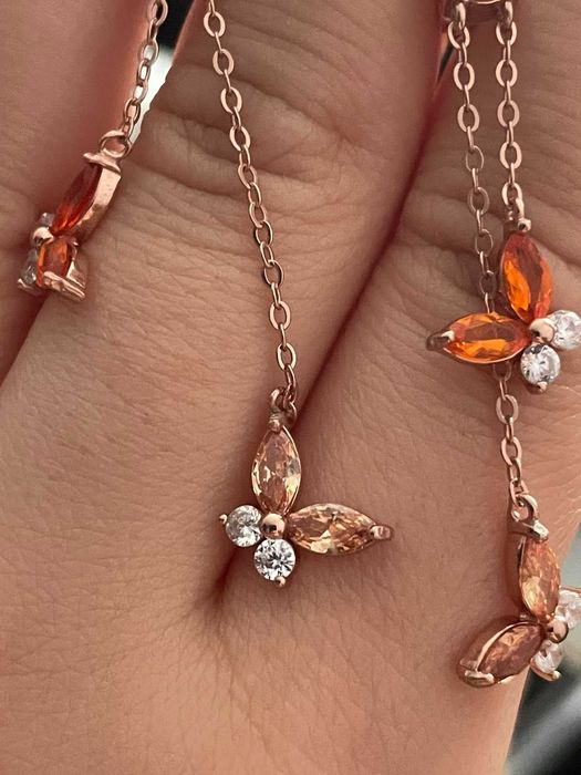 Серебряные серьги 925 пробы с сапфиром цитрином топазом