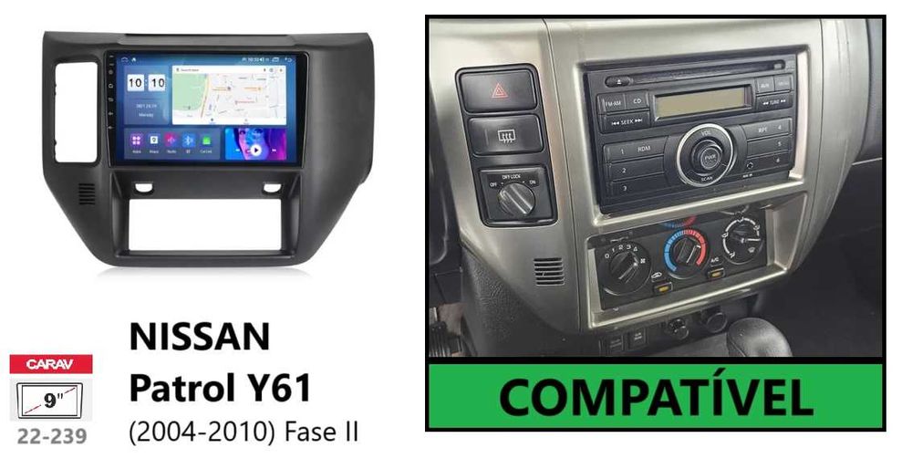 Rádio 2DIN 9" • NISSAN Patrol (1997 a 2010) • Android [4+32GB] Y61 GR