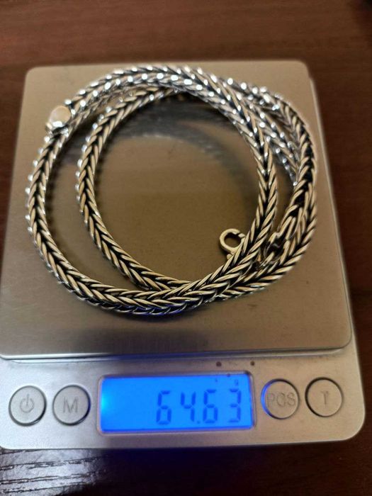 Мужская серебряная цепочка Колос крест 925 пробы. Срібний ланцюг хрест