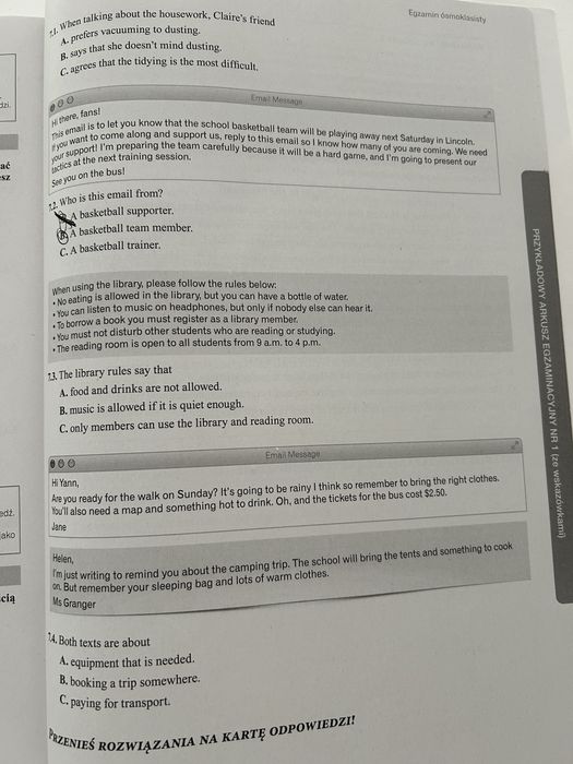 Teraz egzamin ósmoklasisty język angielski