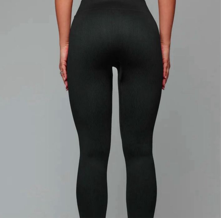 ‼️РОЗПРОДАЖ‼️Лосіни безшовні в рубчик без пуш ап. Лосины, леггинсы