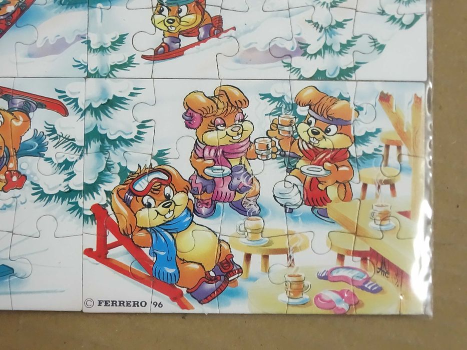 Unikat! Komplet Puzzle Kinder Niespodzianka 1996 - Hanny Bunny Ski Hasen + Ulotki