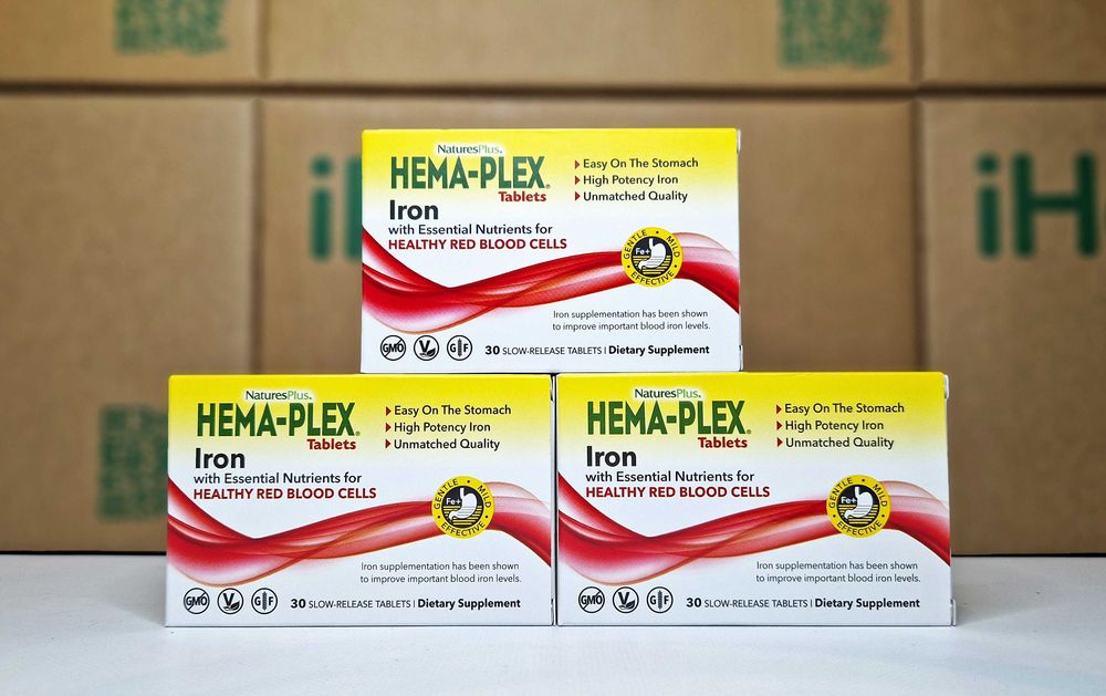 Залізо з кофакторами Hema Plex NaturesPlus для гемоглобіну, 30 табл