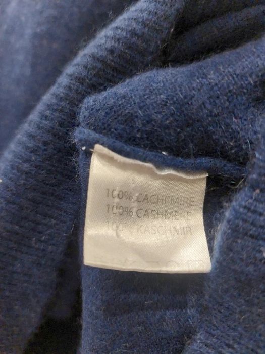 Sweter golf 100% kaszmir granatowy navy vintage