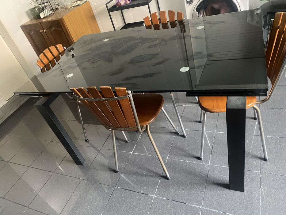 Mesa de vidro ate 6 lugares