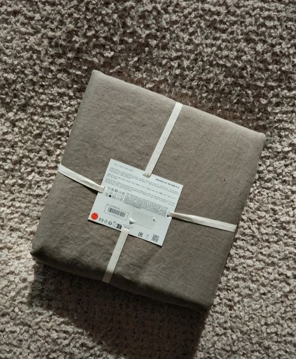 Capa de Edredão Cama Casal Linho Verde Caqui Zara Home Novo