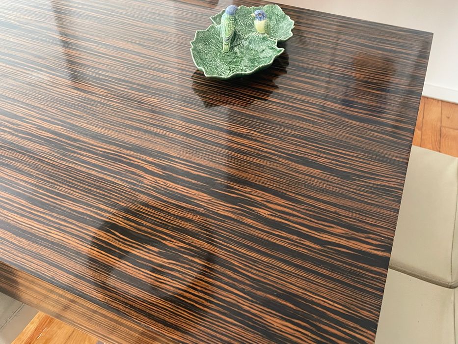 Conjunto de Mesa de Jantar Moderna + 6 Cadeiras Estofadas (Excelente Estado)