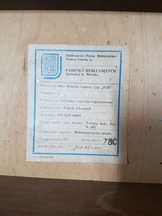 Krzesła Tapicerowane "jar"z PRL.6 szt.