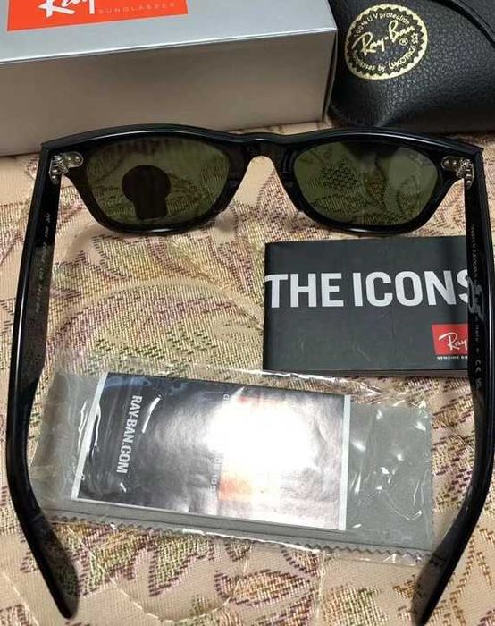 Ray-Ban Wayfarer RB2140 -Czarne/Zielone - Oryginalne