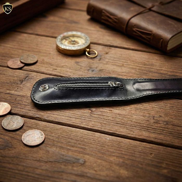 Гаманець-монетниця слепер із натуральної шкіри ручної роботи