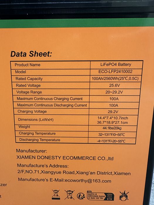 Акумулятор LifePo4 12.8В 100А/год Аккумулятор 12В 100А/ч