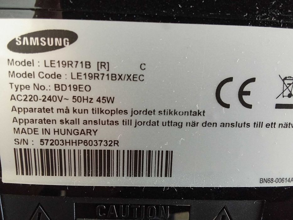 Vendo Televisor / Monitor Samsung 19" LCD – LE19R71B