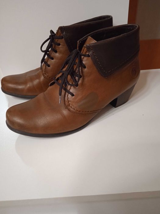 botki, Remonte, buty damskie, skóra, ocieplane, szersze