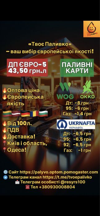 Талони WOG OKKO - 9грн знижка