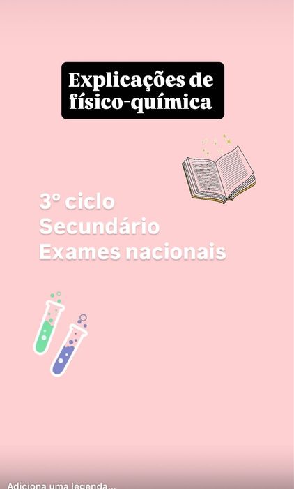 Explicações de físico química 3º ciclo, secundário e preparação de exames