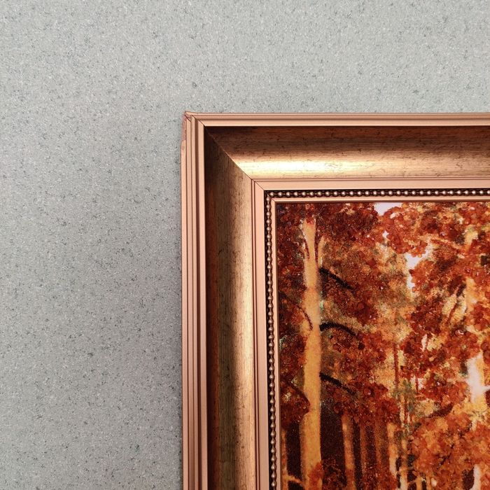 Картина на подарунок з бурштину - Лісовий паркан