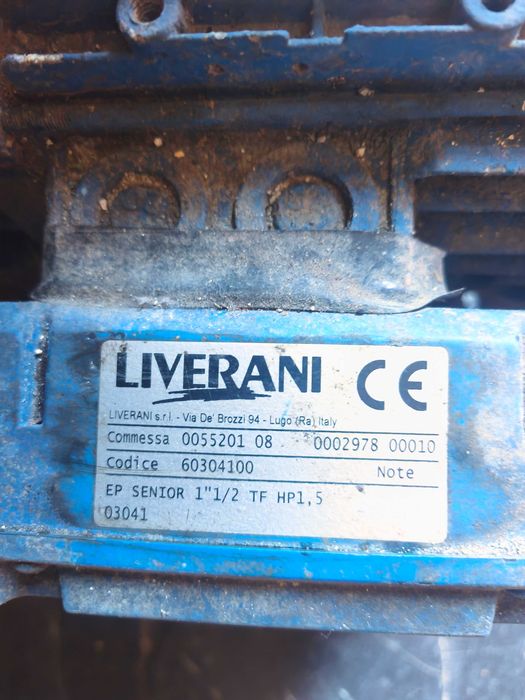 Bomba de trasfega Liverani em inox – Trifásica 1,5 CV