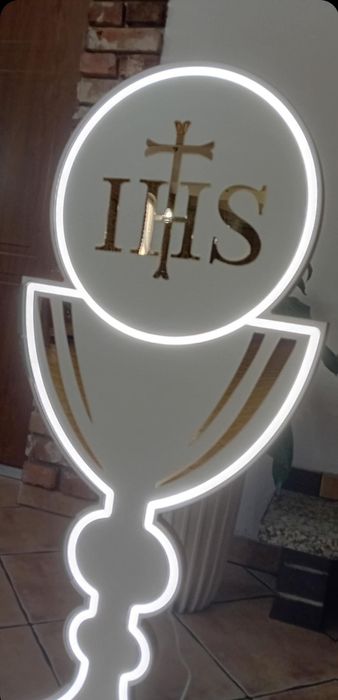 Pierwsza komunia kielich, hostia LED