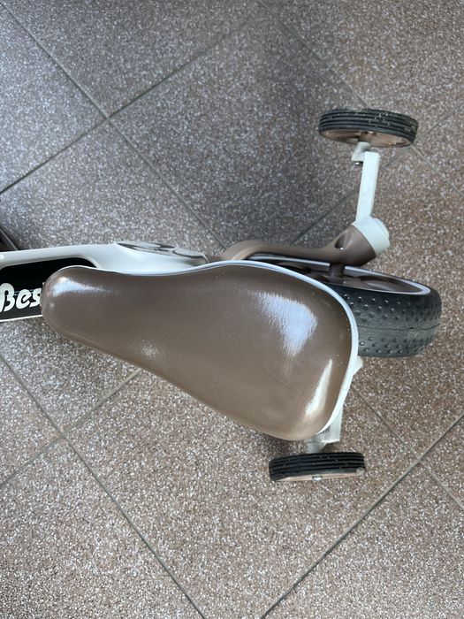 Велосипед-беговел BestTrike бежевий 2 в 1 трьоколісний музичний