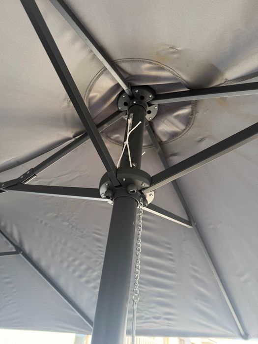 Duży parasol ogrodowy 460×275×245 cm + 4 płyty betonowe obciążające