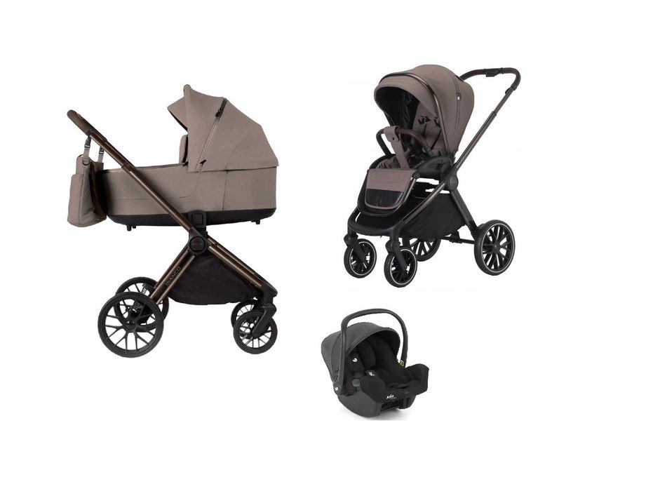 Adamex Bianco chocolate 3w1 wózek uniwersalny z akcesoriami