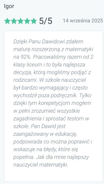 Korepetycje MATEMATYKA