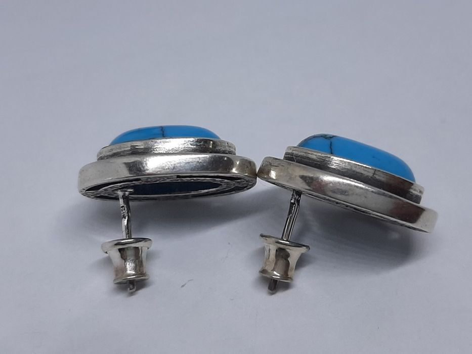 Kolczyki ze srebra, srebro 925, Kamień turkus