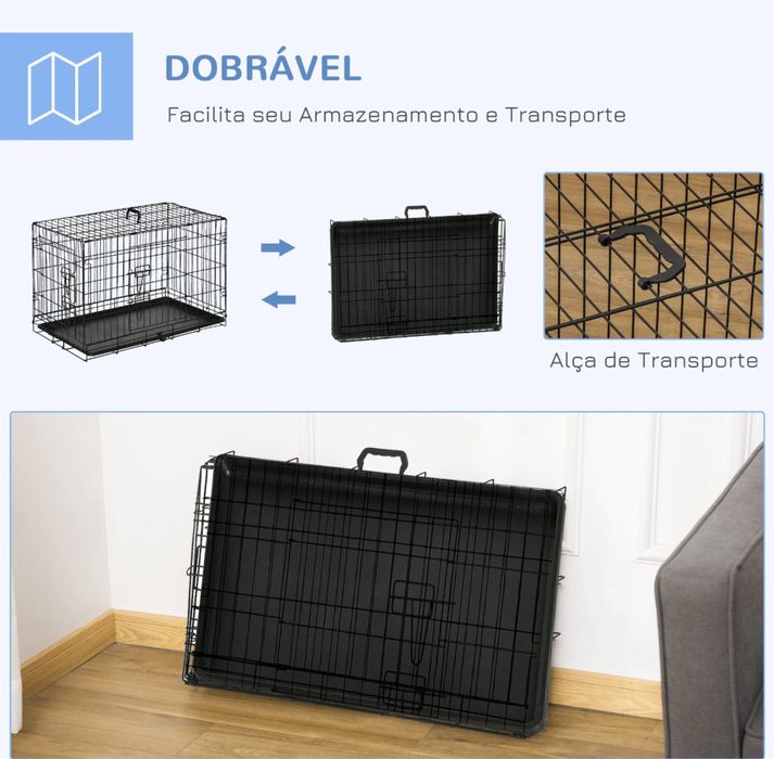 LOJA!! Dog Crate jaula com 2 portas - PORTES GRÁTIS!!