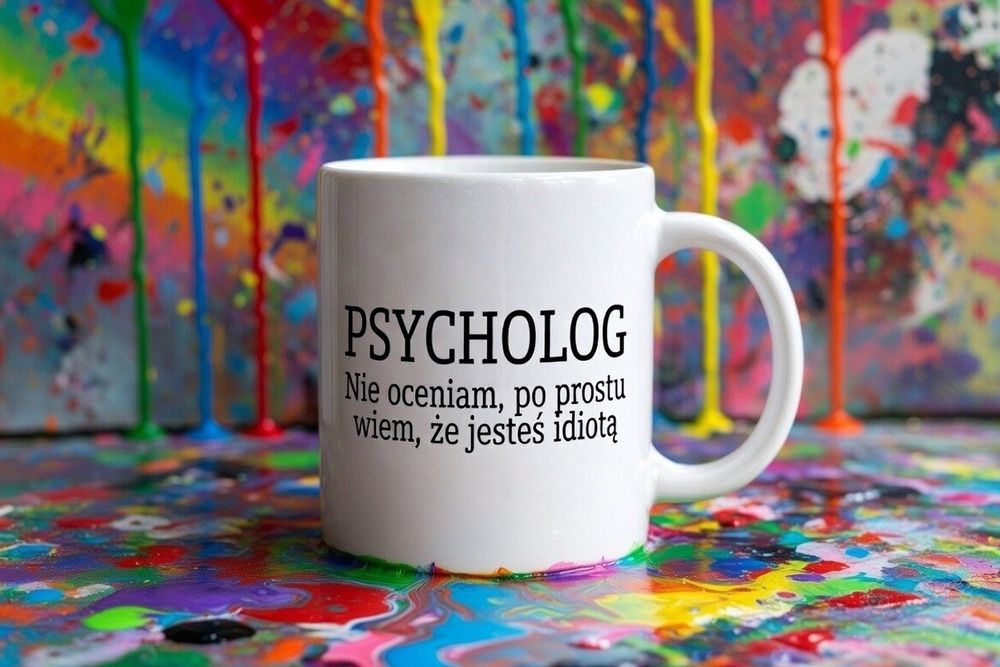 Smieszny prezent dla psychologa kubek dla terapeuty studenta psychologii