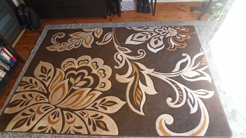 Dywan 200x290 brąz, beż, pomarańcz