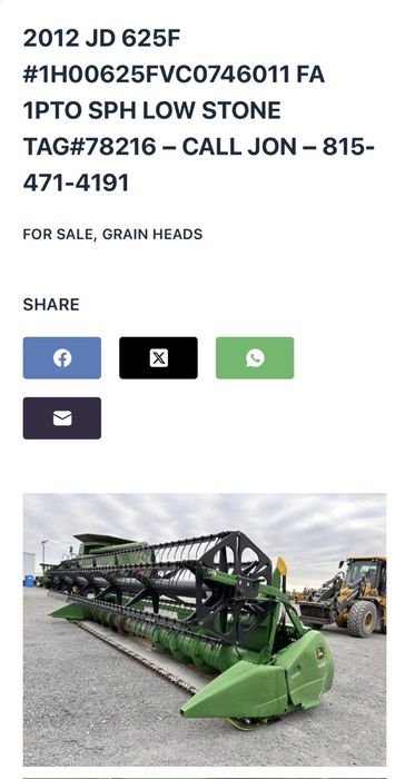 Гідрофлекс жатка 625F ДжонДір Гідрофлекс