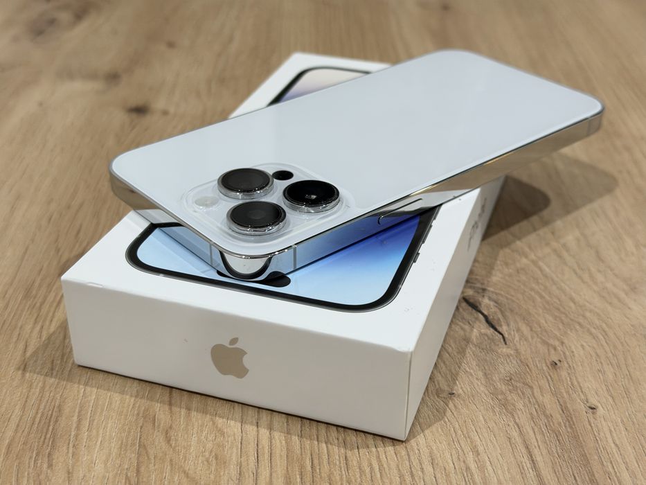Apple iPhone 14 Pro Max 128gb srebrny, ideał,  bat. 86%, jak nowy