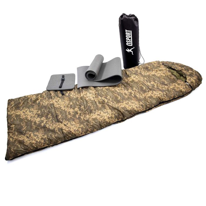 Коврик туристический + спальник + сидушка (каремат под спальный мешок)