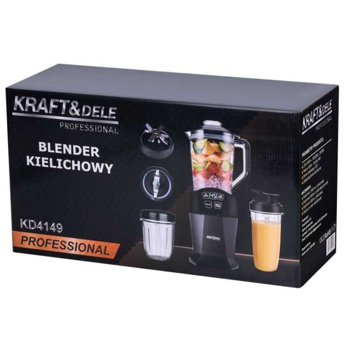BLENDER Kielichowy mikser 1500ml 800ml 400ml 1850W czarny Kraft KD4149