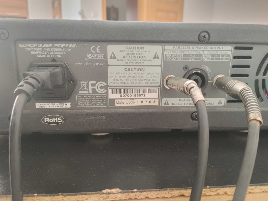 Behringer Europower PMP518M – 5 kanałowy powermikser 180W z efektami