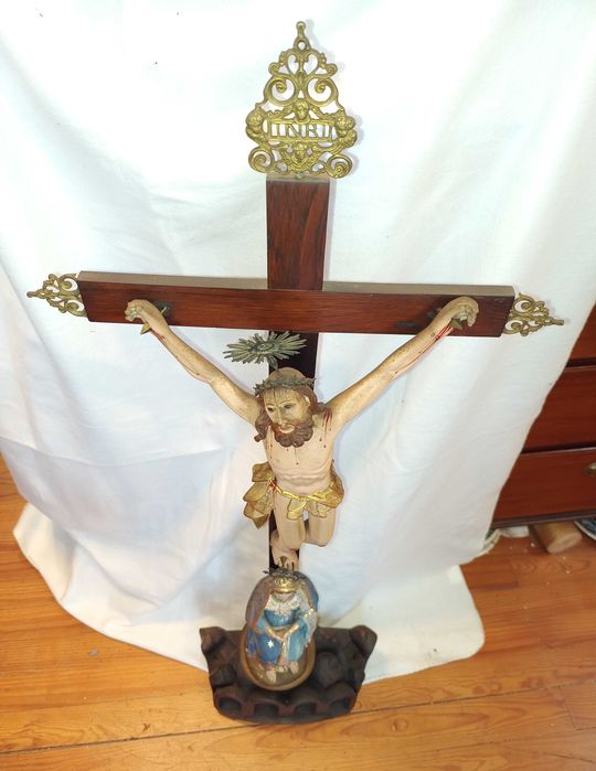 Crucifixo Pau Santo Grande Dimensão Séc XIX